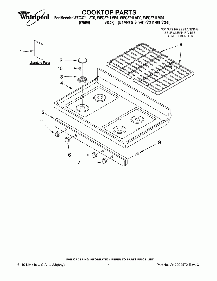 Genuine Whirlpool WPW10183370 Range Burner Cap - Replaces AH2348455, EA2348455, PS