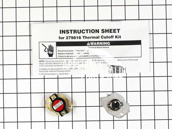 Whirlpool Dryer Thermal Cut-Off Kit 279816 Genuine OEM Part ...